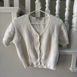 White Short Sleeved Cardiagn